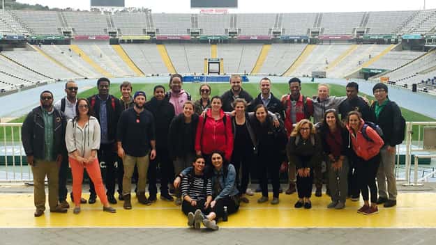 CSL students at Olympic Stadium in Barcelona