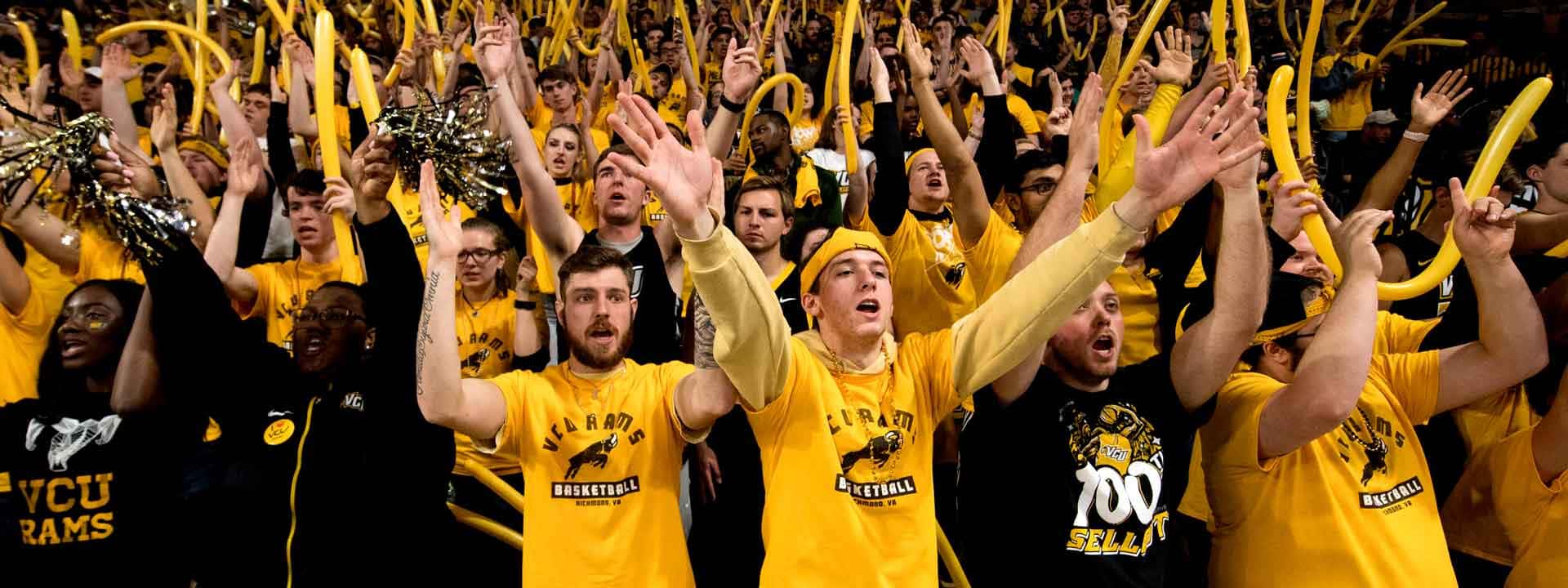 The student section during a VCU basketball game.