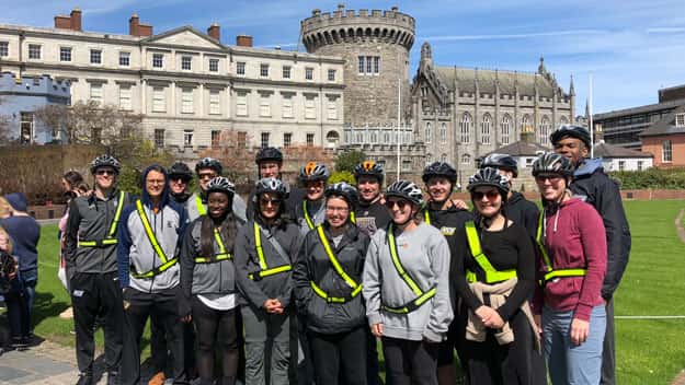CSL students in front of Dublin Castle.
